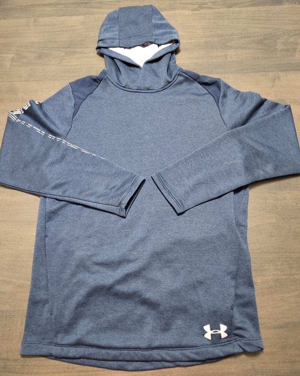 Under Armour ColdGear Men's Medium Hoodie Loose Fit Pullover Sweatshirt Blue